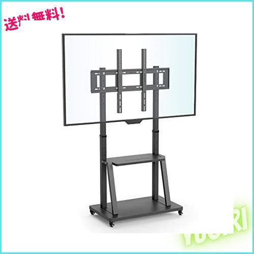 UNHO テレビスタンド キャスター付き 32〜100インチ テレビ台 大型テレビ 壁寄せスタンド ハイタイプ 耐荷重80？ 高さ調整 モニタースタ