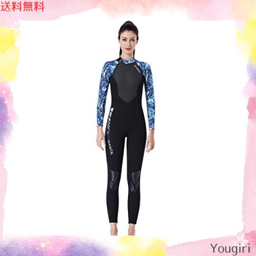 ウエットスーツ レディース 3mm ネオプレン素材 フルスーツ ダイビング サーフィン フィッシング ワンピース バックジップ仕様 マリンス