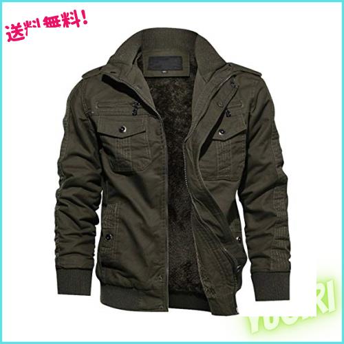 [TACVASEN] ジャンバー メンズ 冬用 裏起毛 コート お洒落 保温性 アーミージャケット アメカジ系 カーゴ アウター 無地 ストリート OD X