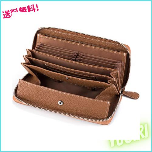 [LUCKYSGY] 多機能 財布 牛革 レシート すっきり 長財布 レディース カード18枚 大容量 本革 ラウンドファスナー ウォレット BOX型小銭入