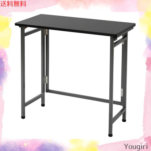 [山善] 折りたたみ デスク (ミニ) 幅72×奥行36×高さ70cm コンパクト アジャスター付き 傷がつきにくい 完成品 ダークブラウン/ブラウン
