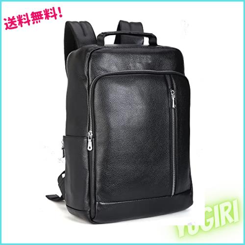 [Masa Kawa] 雅革 リュック メンズ 本革 牛革 スクエア 15.6インチPC収納 A4 レザー 防水 大容量 卒業式 リュックサック バックパック ビ