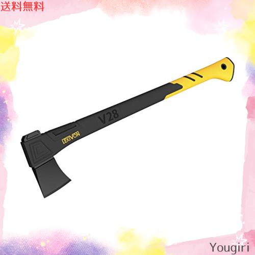LEXIVON 斧・斧 キャンプ ・手斧、枝打ち用斧、71.1cm (28インチ) 軽量ガラス繊維強化プラスチックのハンドル＆人間工学に基づいたTPRグ