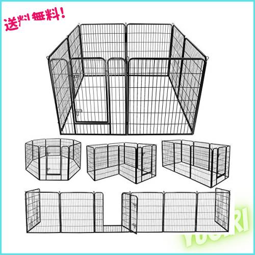 DUDUPET 愛玩動物駒寄せ 大型犬用 中型犬用 愛玩動物臥せ篭 ダイアログボックス8枚 真四角極点 折り畳み式 愛玩動物倶楽部 スチール写真製 複数形繋ぎ合わせる能力のある 室