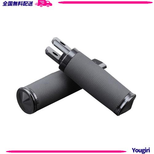 キジマ (kijima) バイク バイクパーツ フートペグ メトラタイプ アルミビレット ソフテイル(’18-) フロント用 ブラック HD-05436の通販は