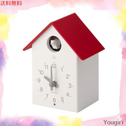 リズム(RHYTHM) 置き時計 掛け時計 兼用 ふいごカッコー R797 赤