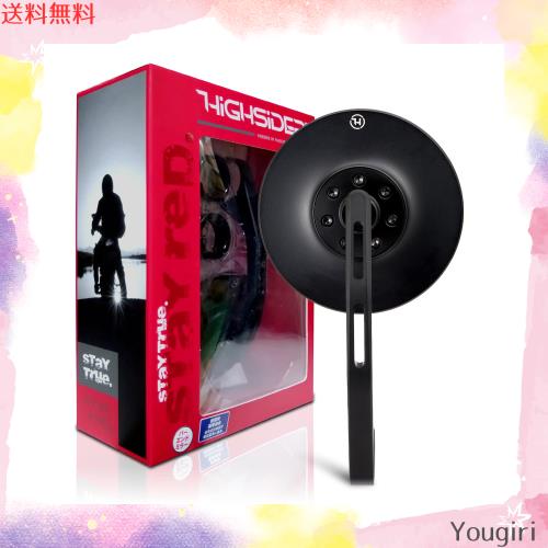 デイトナ(Daytona) HIGHSIDER(ハイサイダー) バイク用 バーエンドミラー 片側1本 新保安基準適合 ECE規格クリア コネロ ロング マットブ