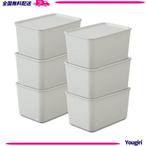アイリスオーヤマ 収納ボックス ふた付き 6個セット 幅45×奥行29×高さ25cm 収納ケース ふた付き積み重ねBOX グレー 収納 衣類 おもちゃの通販は