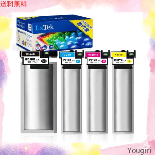 LxTek Epson用 エプソン用 IP01B 互換インクパック 増量4色セット(IP01KB IP01CB IP01MB IP01YB) 『互換インク/大容量/説明書付/残量表示
