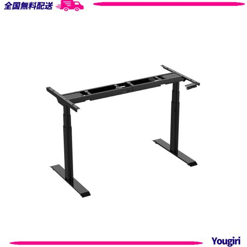 FLEXISPOT スタンディングデスク 電動式昇降デスク E8 高さ調節  人間工学 ゲーミングデスク パソコンデスク (足（黒）, 天板なし)の通販は