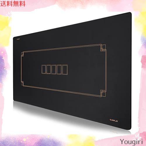 SLOWPLAY Godel ポーカーマット テキサスホールデム 120x70cm｜縁取り 強力な撥水加工 騒音軽減｜持ち運びやすさ （ブラック＆シャンパン