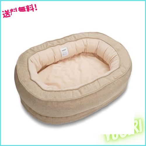 AKAGIICHI 犬用ベッド 猫ベッド ペットベッド ペットソファー ペットクッション 寒さ対策 枕付き クッション性が 高反発 猫 小型犬 中型