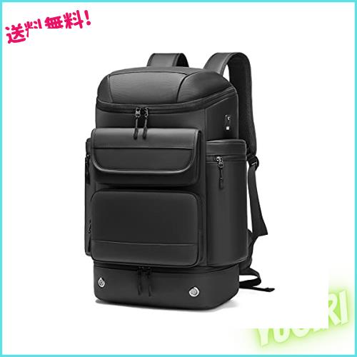 [SUNOGE] リュック メンズ リュックサック スクエア バックパック 大容量 ビジネスリュック 防水 15.6インチ PC ラップトップバック USB