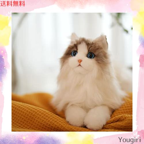 Chongker 猫ぬいぐるみ リアル 本物そっくり ハンドメイド やさしい手触り，可愛く癒しネコ ぬいぐるみ猫好きな人、お母さん、子供、お年の通販は