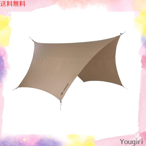 Unigear ヘキサタープ tcタープ ポリコットン 5m延長ベルト付き 3.2ｍｘ2.9ｍ テントとの取り組み可能 焚き火 タープ 遮光 遮熱 難燃 軽