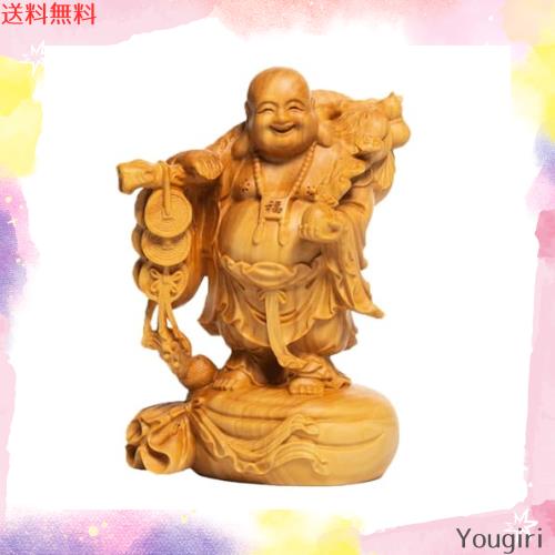 仏像 木彫り ミニ 七福神 置物 布袋 高級天然ツゲ木彫り 布袋様 風水 (高さ10cm)の通販は