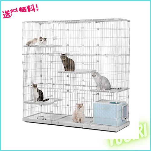 PETEPELA(ぺテぺラ) 猫 ケージ 大型 3段 広い 2段 多頭飼い キャットケージ 多頭用 キャスター ローラー 大きい 可愛い 増やせる ワイド