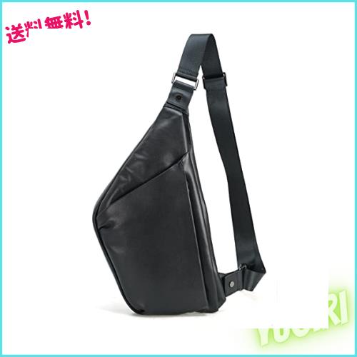 [Masa Kawa] 雅革 極薄 本革 ボディバッグ メンズ ワンショルダーバッグ 子牛革 斜めがけ スリングバッグ チェストバッグ 薄型 軽量で大