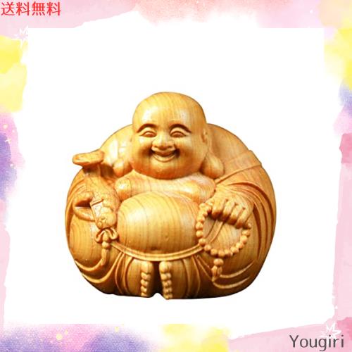 七福神 笑佛面 布袋様 木彫り 置物 2点 七福神 笑佛面 布袋様 木彫り 置物 2点