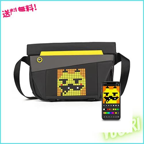 [Divoom] Pixoo Sling Bag-V ピクセルアートショルダーバッグ 斜め掛け ボディバッグ メンズ レディース 人気 防水 レジャー おしゃれ 黒の通販は