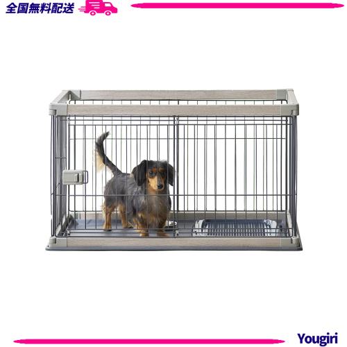 アイリスオーヤマ 犬 組み立て簡単 サークル ウッディサークル ロータイプ アッシュグレー 小型犬用 幅97.5×奥行66.5×高さ55.5cm PWSR-