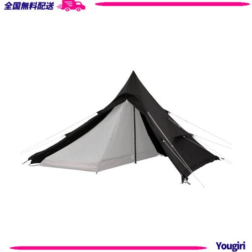 DOD(ディーオーディー) ワンポールテントRX(M) TC【1~4人用】 スカート付き TCフライ T3-949-BK ブラック (約)W300×D300×H210cm