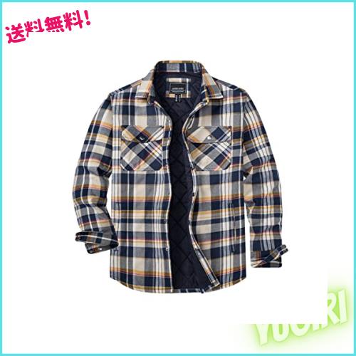 [KEFITEVD] チェックシャツ 大きいサイズ ポケット付き ブルゾン 長袖 メンズ ゆったり フランネル 保温 ネルシャツ 折り襟 耐久性 アウ