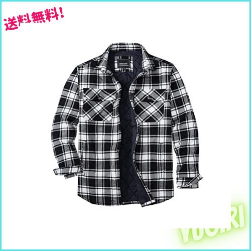 [KEFITEVD] 長袖シャツ 防風 立ち襟 ポケット付き ジャケット メンズ チェック スナップ付き バイク用 コート 大きいサイズ アウトドア