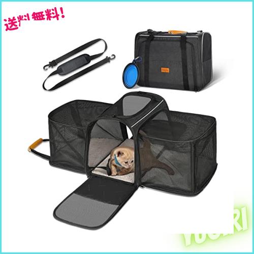 猫 キャリー バッグ Morpilot 四面拡張可能 4way ペットハウス 中・大猫用・小犬・うさぎ用 ペットキャリー バッグ シートベルト固定可能の通販は 5,649円