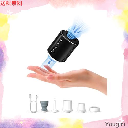 FLEXTAILGEAR Tiny Pump 2X 携帯式エアーポンプ 1300mAh USB充電式 最軽量ポンプ 4kPa 照明ライト付き 携帯型 テントライト 懐中電灯 エ