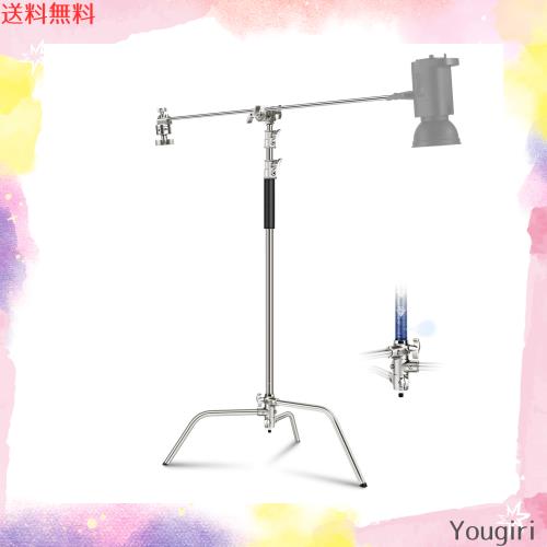 NEEWER Cスタンド センチュリースタンド ブームアーム付き プロ 100%ステンレス鋼 エアクッション高耐久 撮影用ライトスタンド 最大高さ3