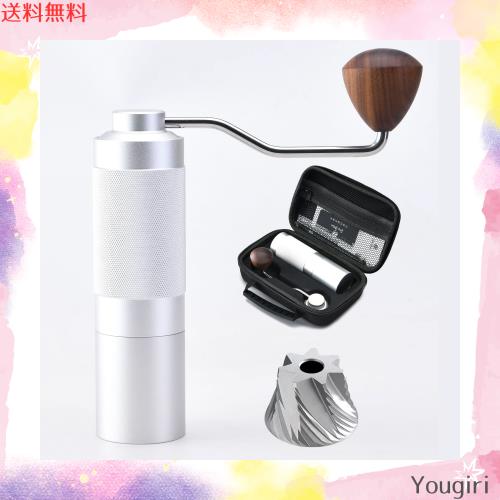 One Bean 手挽きコーヒーミル 無限L 全能七角のステンレス臼 全金属 コーヒーグラインダー 手動式 粗さ調整機能 携帯便利のバッグ付き 省の通販は