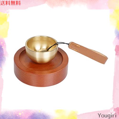 ATUSANO おりん 真鍮製 おりん仏具 綺麗な音色 仏壇りん シンプル おりん ミニ台座 天然木 おしゃれ 仏具 おりん りん棒 ブラウンの通販は - ゆうぎり 店 通販サイト