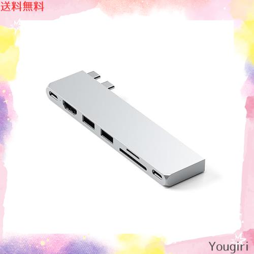 Satechi USB-C Pro ハブ スリム (シルバー) USB 4, 4K HDMI, USB3.2 Gen 2, SD/TF カードスロット, 100W USB C PD (MacBook Pro/Air M2な