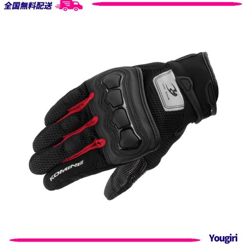 コミネ(KOMINE) バイク用 GK-2153 プロテクト3Dメッシュグローブ Black Red XL