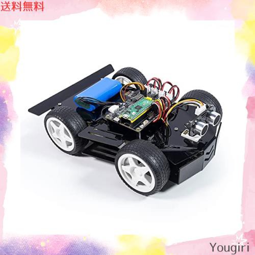 SunFounder Raspberry Pi Pico 用のロボットカーキット、 オープンソース、MicroPython、アプリコントロール、RGB LED、再充電可能な電子の通販は