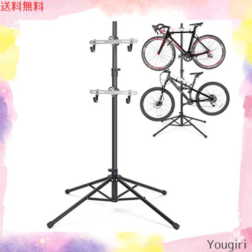 CXWXC 自転車 スタンド 2台 倒れない 横置き ディスプレイスタンド 高さ無段階調整 室内用 (BN-W009)