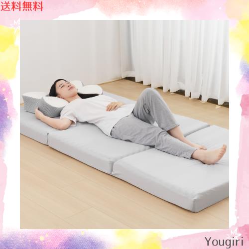 HOMFINE 高反発マットレス シングル 三つ折り 極厚10cm おりたたみマットレス 高反発 ベットマット 敷き布団 凹凸加工 体圧分散 程良い HOMFINE 高反発マットレス シングル 三つ折り 極厚10cm おりたたみマ