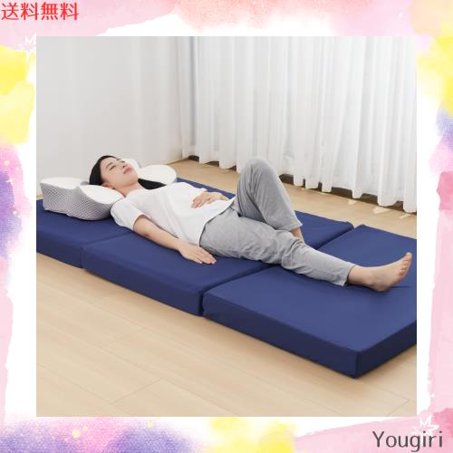 HOMFINE 高反発マットレス シングル 三つ折り 極厚10cm おりたたみマットレス 高反発 ベットマット 敷き布団 凹凸加工 体圧分散 程良い硬の通販は