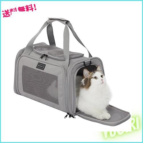 PETSFIT ペットキャリー 折りたたみ 猫 キャリー バッグ 犬 中・大型猫用・小型犬・うさぎ用 臭気がない 車載/ドライブ/キャンピング/旅