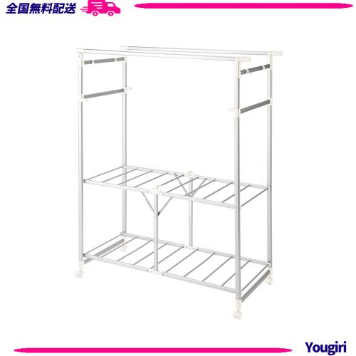 ベストコ 室内物干し 折りたたみ コンパクト 多機能 軽い ワンタッチ キャスター付き 幅110×奥行51×高さ154cm ライトグレー NY-286の通販は 9,080円