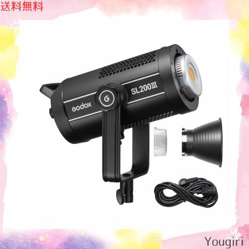 Godox SL200III スタジオ LED ビデオライト 215W ハイパワー撮影ライト 5600K±200K 調光可能 8 FX 照明効果 CRI96 TLCI97 Bowens マウン