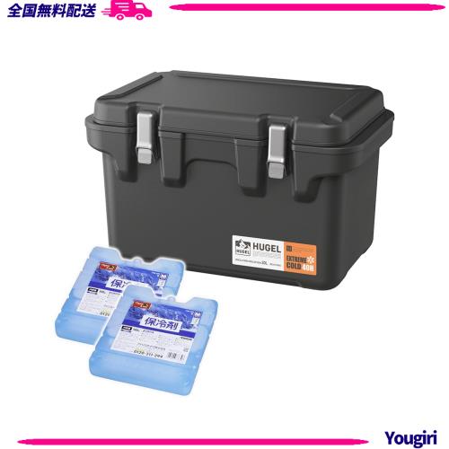 【40時間保冷】アイリスオーヤマ HUGEL 真空断熱クーラーボックス 保冷剤付き(2個) 6面真空断熱パネル 長時間保冷 20L チャコールグレー
