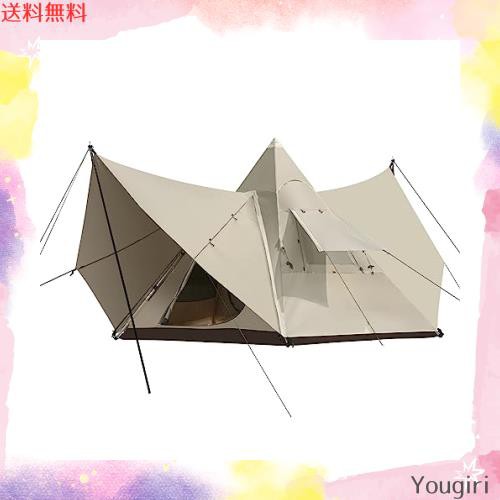 CAMEL CROWN 大型テント 二重層キャンプテント 5-6人用 ファミリー ピラミッド型 両側シェルター PU3000mm 防水防雨 UPF50+ 日焼け対策 Uの通販は