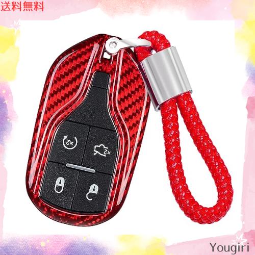 [T-carbon] マセラティキーケース キーホルダー キーカバー キーチェーン付き 2013年以降のマセラティ クアトロポルテ（Quattroporte）、の通販は 7,383円