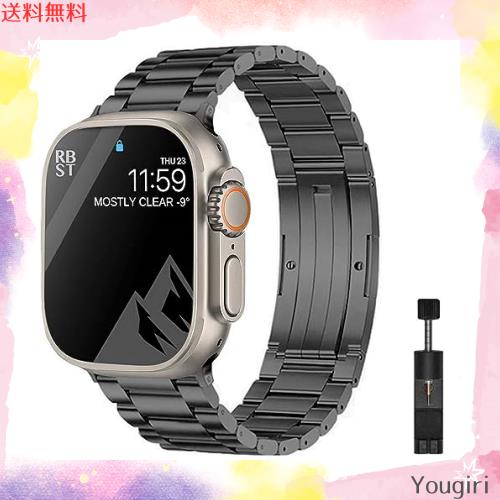 コンパチブル Apple watch バンド チタニウム アップルウォッチ バンド チタン製互？ベルト 軽量 耐久性 apple watch series Ultra/8/7/6/の通販は
