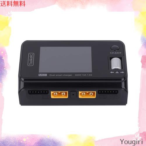 ToolkitRC M6D 500W 15A DCデュアルチャンネルMINIスマート充放電器 1-6S Lipoバッテリー FPVモデルスペアパーツ用の通販は