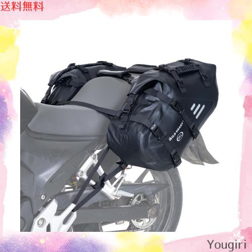 WILD HEART (ワイルドハート) オートバイサドルバッグ 防水 50L (25L*2) サイドサドルバッグ オートバイラック アドベンチャー ストリー