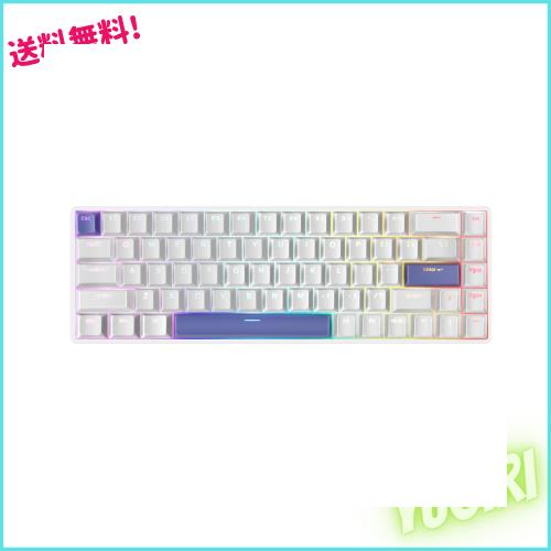 DrunkDeer G65 キーボード ホワイト/ブルー DrunkDeer G65 - 有線作動距離調整可能磁気スイッチゲーミング