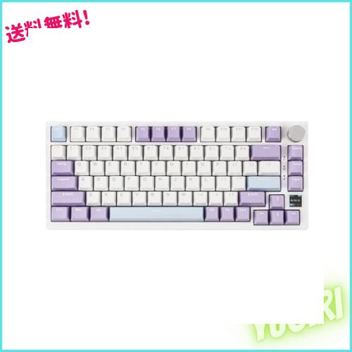 EPOMAKER Ajazz AK820 Pro ゲーミングキーボード 75%ガスケット搭載メカニカルキーボード TFTスクリーン 3モード(Bluetooth 5.1/2.4Gワイ